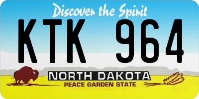 ND license plate KTK964