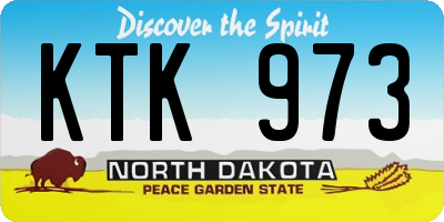 ND license plate KTK973