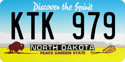 ND license plate KTK979