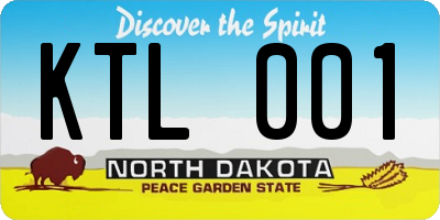 ND license plate KTL001