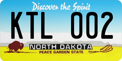 ND license plate KTL002