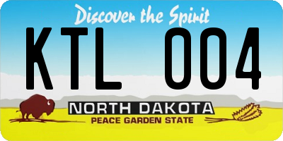 ND license plate KTL004