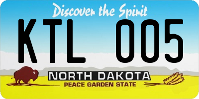 ND license plate KTL005