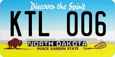 ND license plate KTL006