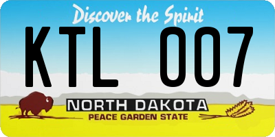 ND license plate KTL007