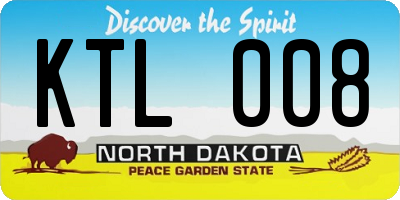 ND license plate KTL008