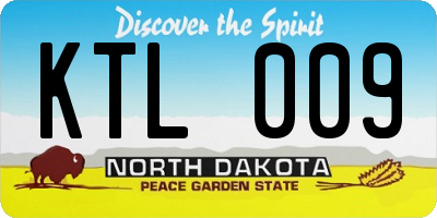 ND license plate KTL009