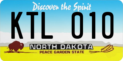 ND license plate KTL010