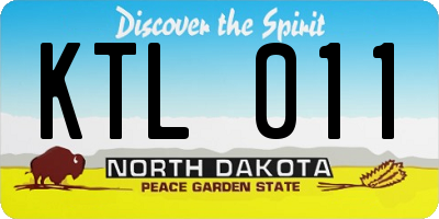 ND license plate KTL011