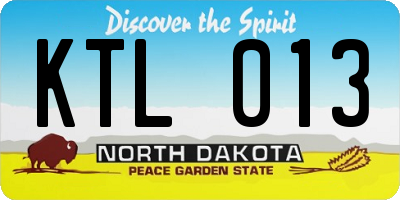 ND license plate KTL013