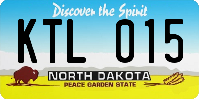 ND license plate KTL015