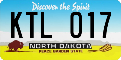 ND license plate KTL017