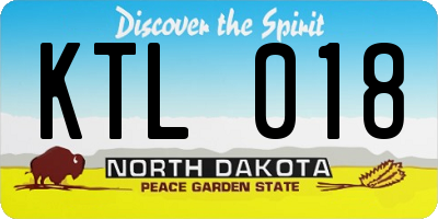 ND license plate KTL018