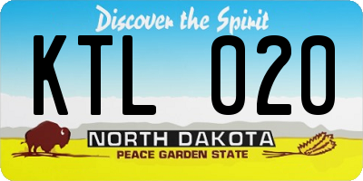 ND license plate KTL020