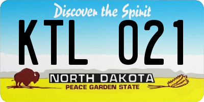 ND license plate KTL021