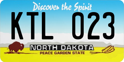 ND license plate KTL023