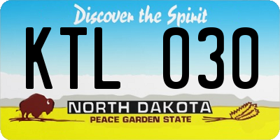 ND license plate KTL030