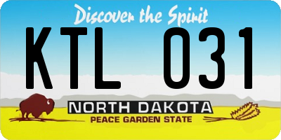 ND license plate KTL031