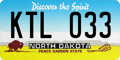 ND license plate KTL033
