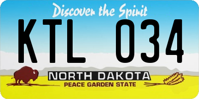 ND license plate KTL034