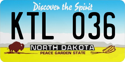 ND license plate KTL036