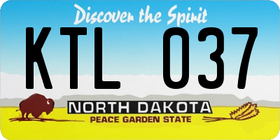 ND license plate KTL037