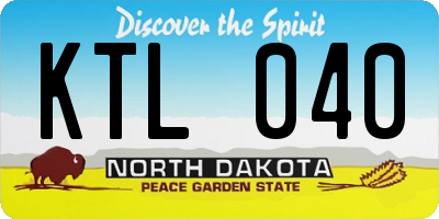 ND license plate KTL040
