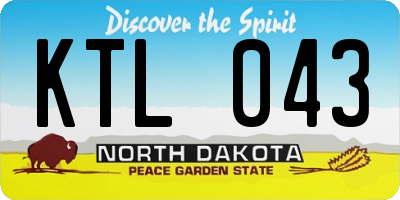 ND license plate KTL043