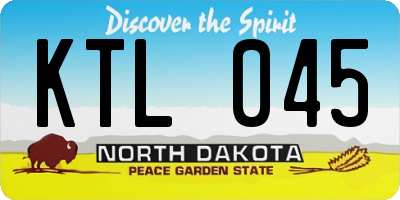 ND license plate KTL045