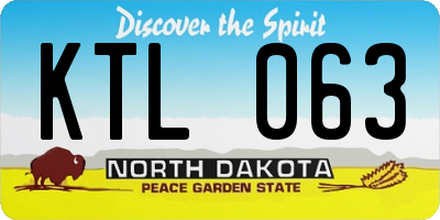 ND license plate KTL063