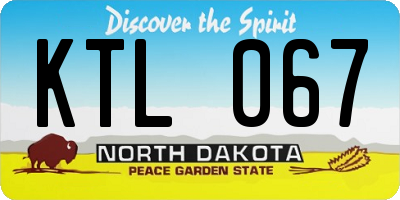 ND license plate KTL067