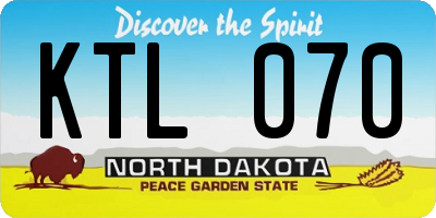 ND license plate KTL070