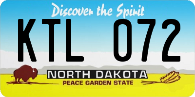 ND license plate KTL072