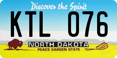 ND license plate KTL076