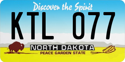 ND license plate KTL077