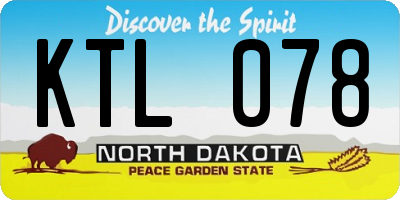 ND license plate KTL078