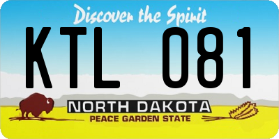 ND license plate KTL081