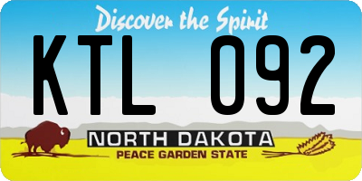 ND license plate KTL092