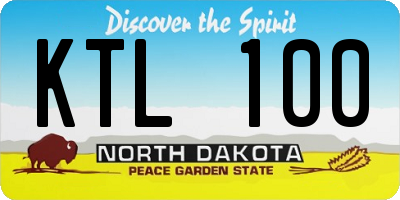 ND license plate KTL100