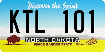 ND license plate KTL101