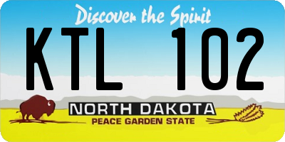 ND license plate KTL102