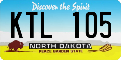 ND license plate KTL105