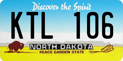 ND license plate KTL106