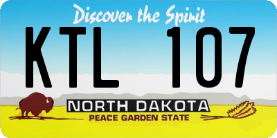 ND license plate KTL107