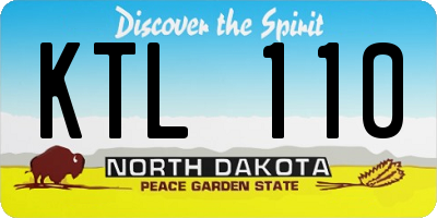 ND license plate KTL110