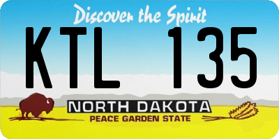 ND license plate KTL135