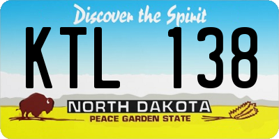 ND license plate KTL138
