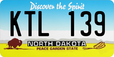 ND license plate KTL139