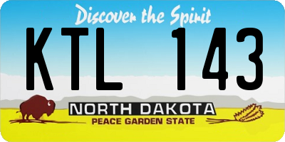 ND license plate KTL143