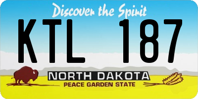 ND license plate KTL187